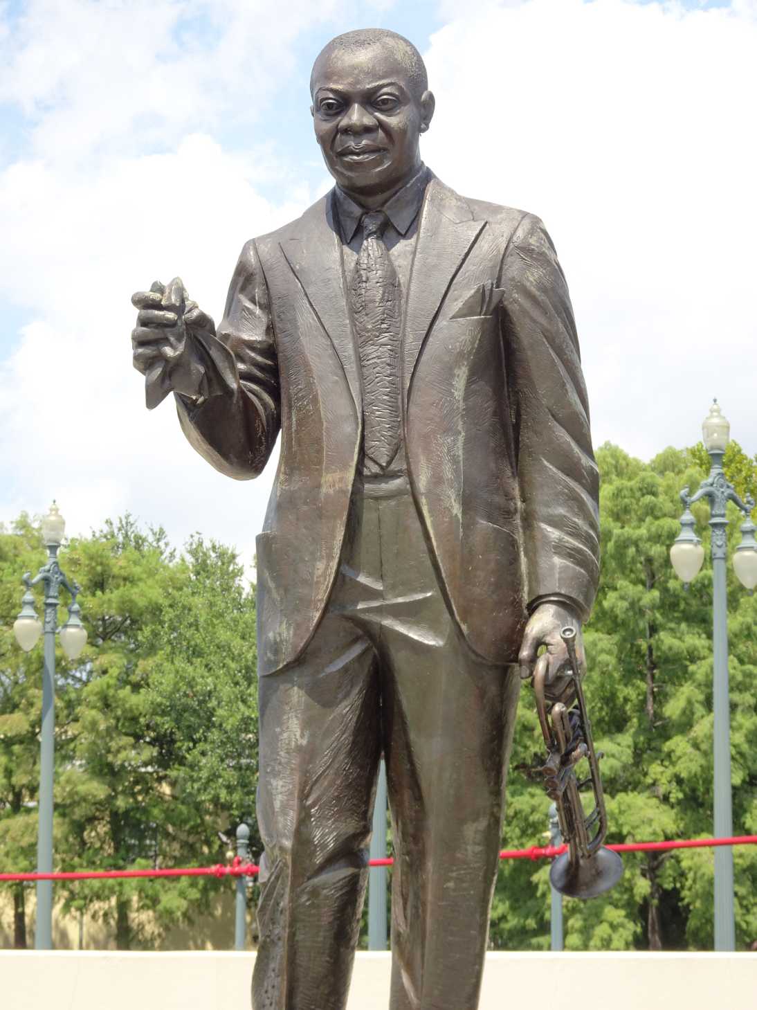 Louis Armstrong in dem Park, der ihm gewidmet ist.